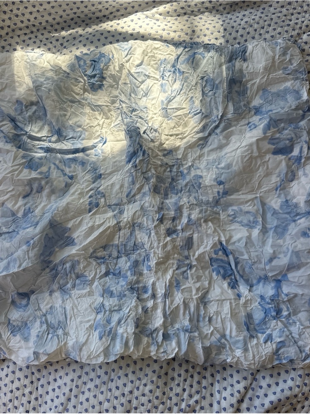 LoveShackFancy x Pottery Barn White and Blue Floral Euro Sham cover